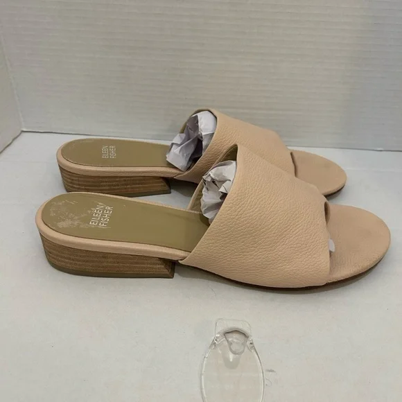 Eileen Fisher Women's Cream Slide Sandals thong woman’s size 11 leather - Picture 3 of 9